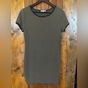 Striped Navy, Gold and White Bodycon Dress by Rolla Coster Size Large